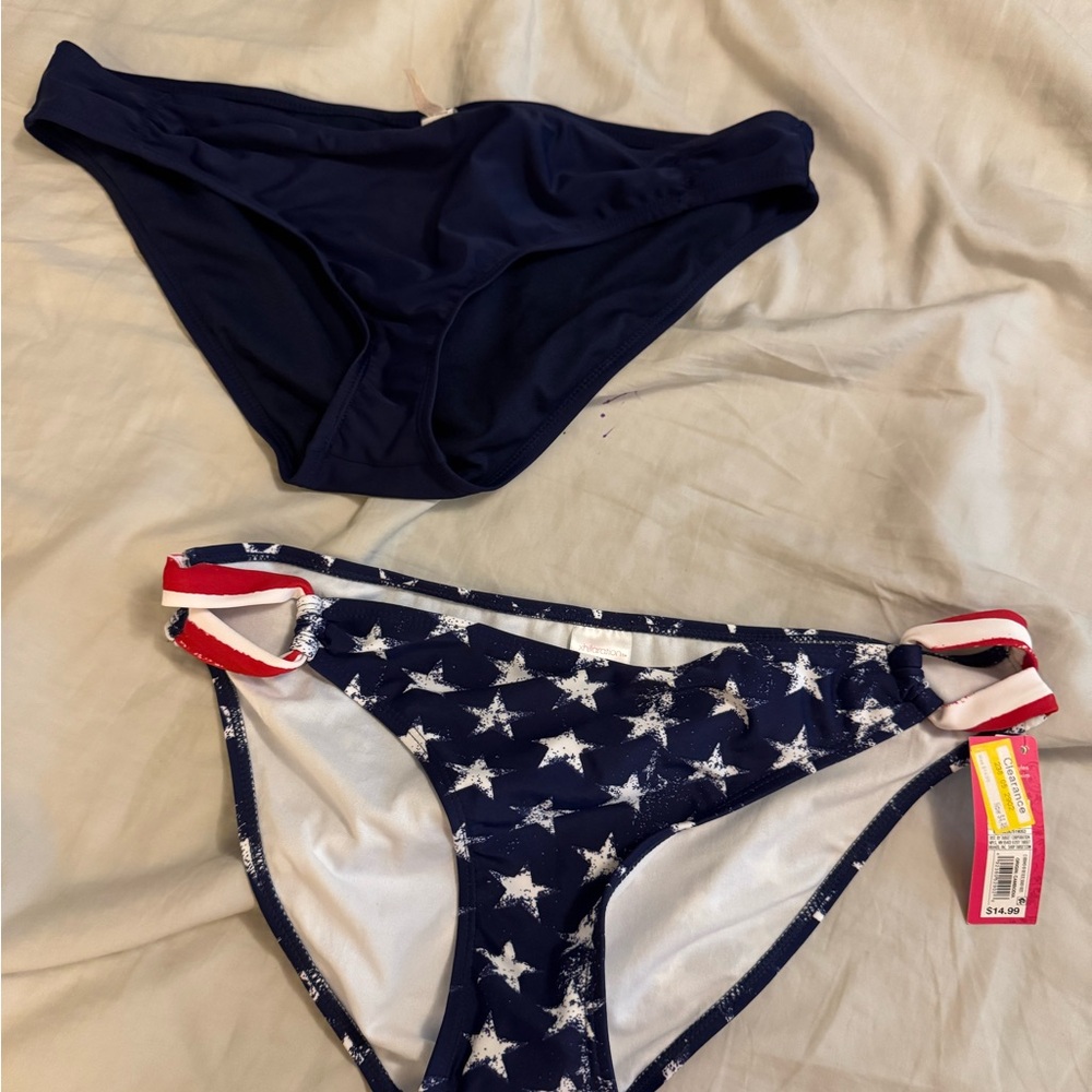 Navy Star Print Bikini Bottoms